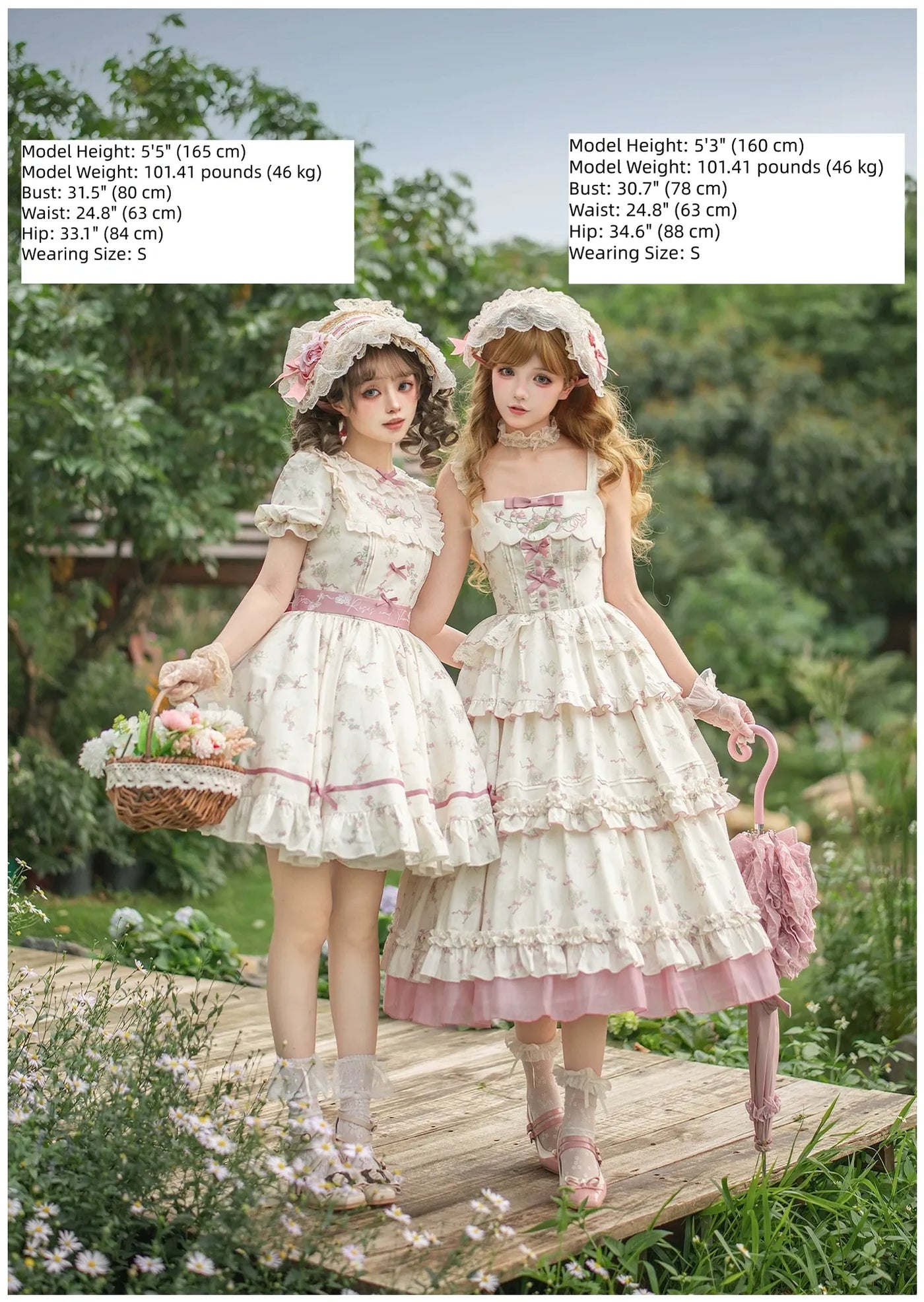With PUJI - Fragrant Reminiscence - Classic Lolita Embroidered Collar Dress, Bellflower Print