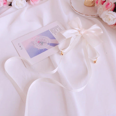 Girl's Bowknot Long Ribbon Bell Hair Clip Sweet Cute Lolita Hair Acces