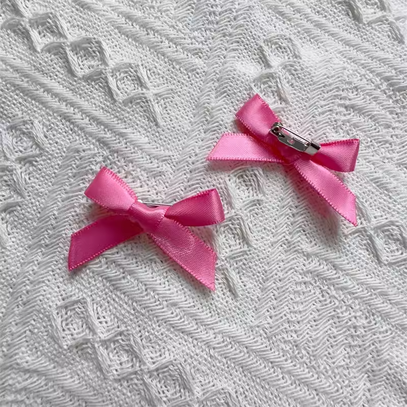 Handmade - Mini 3.5 cm Ribbon Bow - Brooch Set - detail view 2
