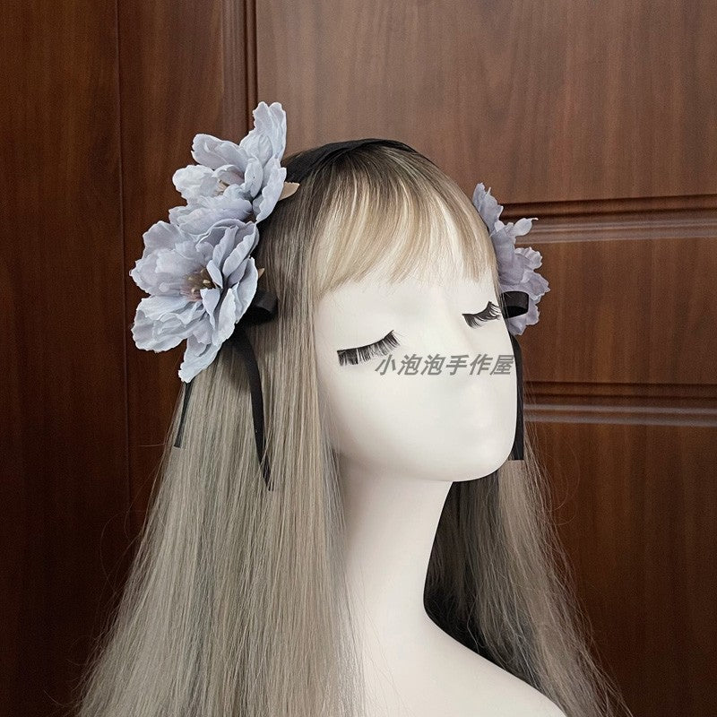 Soft Girl Lolita Lace Headband Bow KC Flower Hair Accessory Lo Girl Cosplay Versatile Sweet Hair Ornament