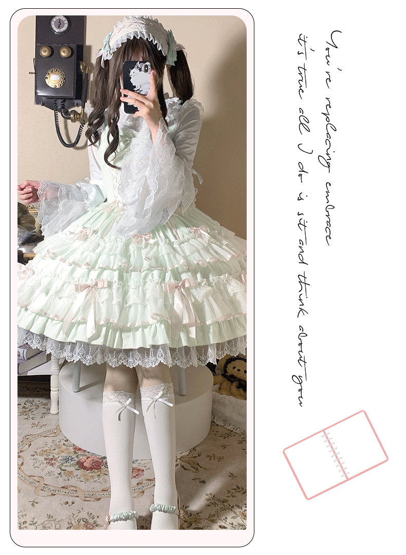 ZhiJinYuan- Love Notebook - Sweet Lolita Ancient Doll JSK - Lolita Fetch