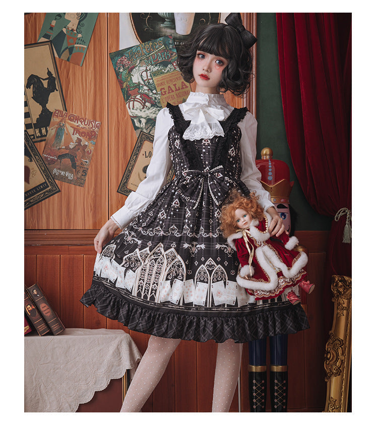 Eieyomi - Elegant Autumn Winter - Velvet Blouse with Stand Ruffle Collar and Chest Bow - product detail 6