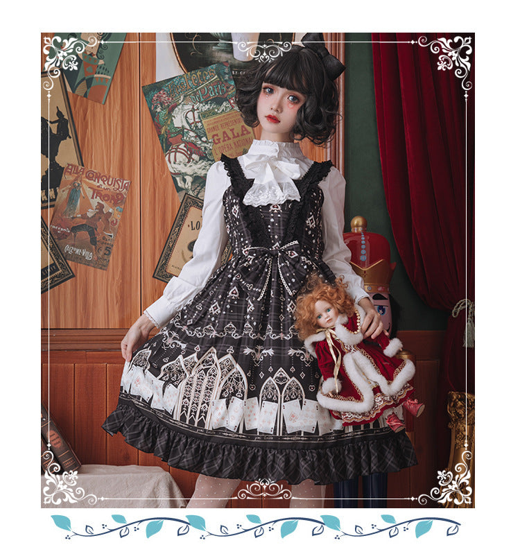 Eieyomi - Elegant Autumn Winter - Velvet Blouse with Stand Ruffle Collar and Chest Bow - product detail 7