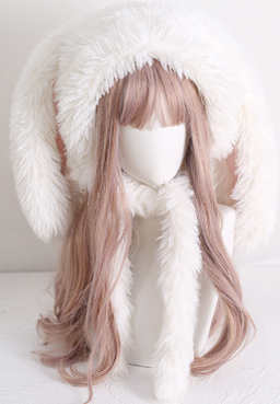 Xiaogui - Kawaii Lolita Plush Rabbit-Eared Hat - Headwear