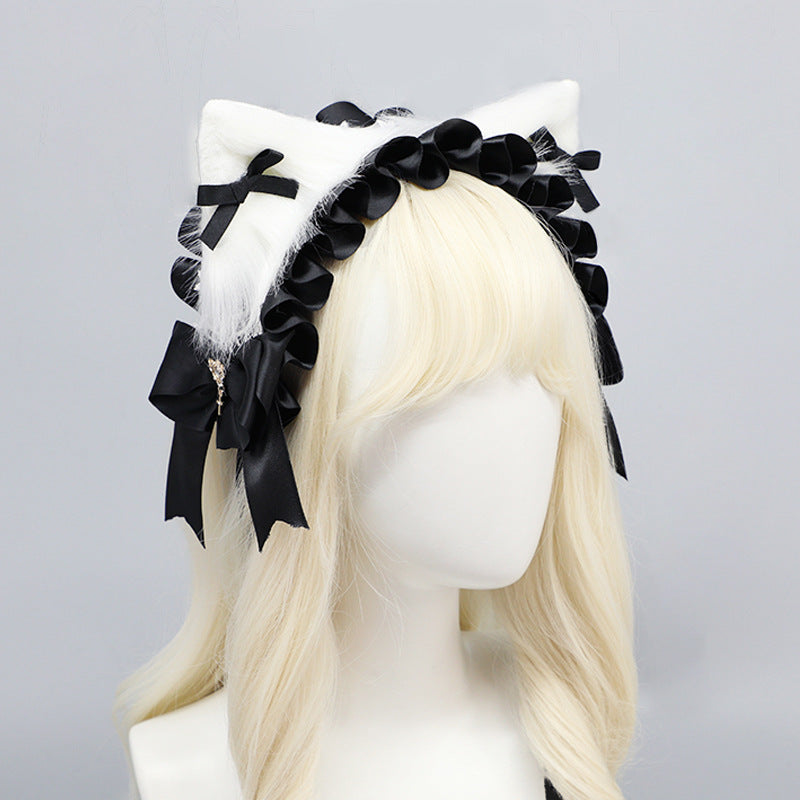 Cute Girl Hair Accessories Lolita Multi-use Clip Bow Hair Ornament Comic Exhibition Costume Cat Ear Hair Clip Cat Ear Hairband - Lolita Fetch