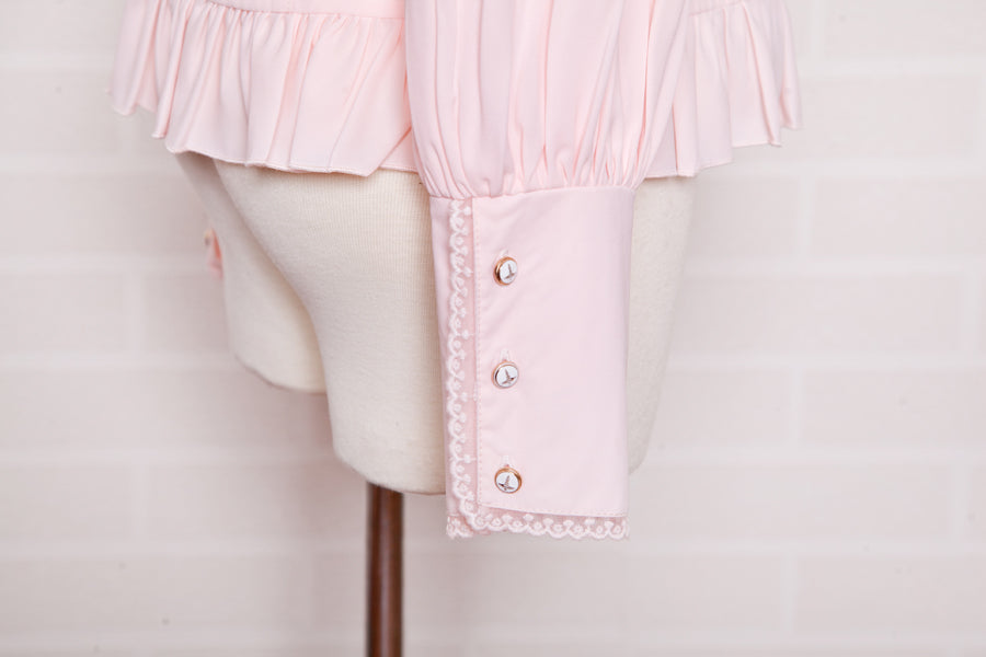 Yilia - Elegant Lamb Sleeve Chiffon Lolita - Blouse Innerwear