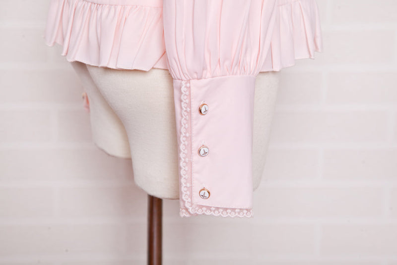 Yilia - Elegant Lamb Sleeve Chiffon Lolita - Blouse Innerwear
