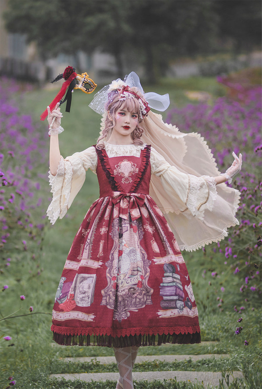 Infanta - Gothic Lolita Vail Double-layer - Lace Headdress Headwear