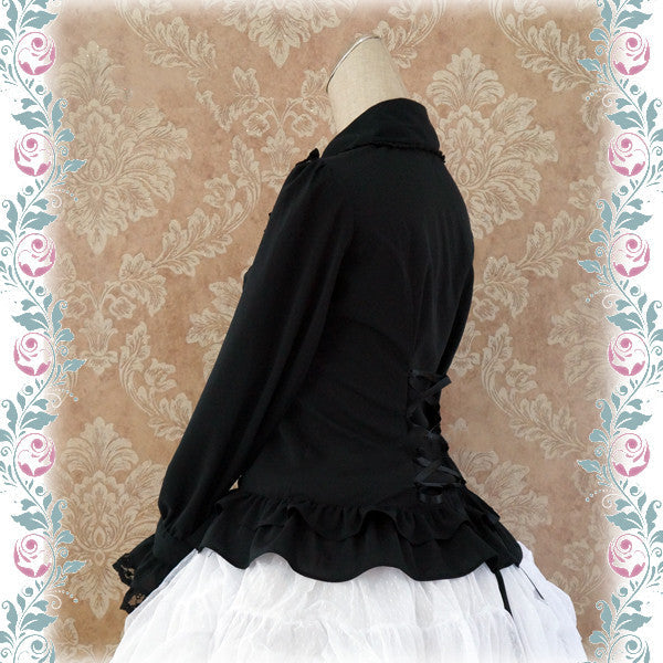 Strawberry Witch - Elegant Lace-Up Back Lolita Blouse - Innerwear