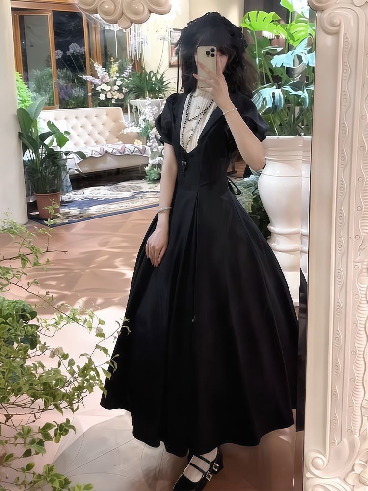 1st Anniversary - Cross Witch - Gothic Nun-Style Long OP Dress - product image 4