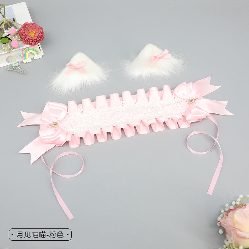 Cute Girl Hair Accessories Lolita Multi-use Clip Bow Hair Ornament Comic Exhibition Costume Cat Ear Hair Clip Cat Ear Hairband - Lolita Fetch