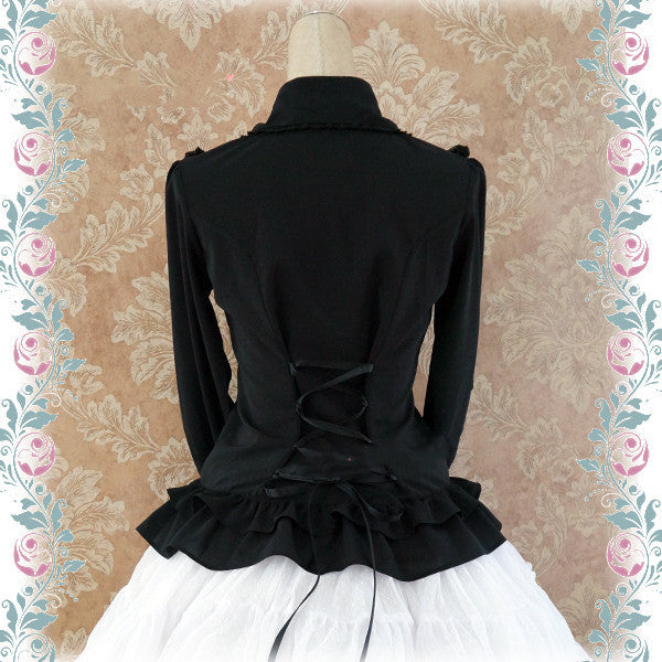 Strawberry Witch - Elegant Lace-Up Back Lolita Blouse - Innerwear
