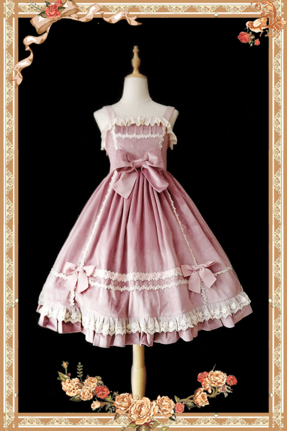 Honey Sugar - Pure Velvet Lolita JSK Dress S pink purple