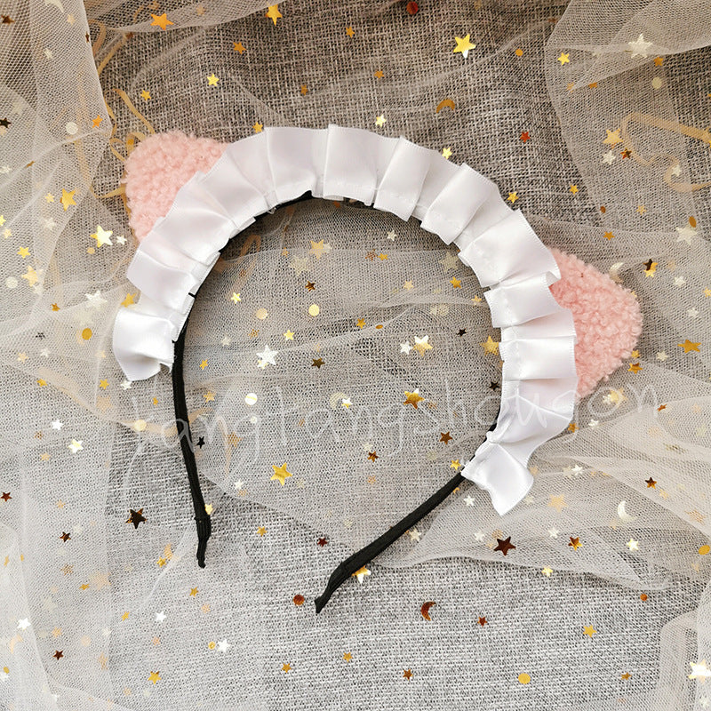 Original Lolita Cat Ear Headband KC - Soft Girl Sweet Cute Hair Accessories | Maid Lolita Girl Ornament