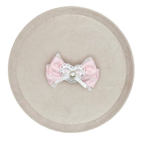 Handmade - Sweetheart Polka Dot - Crystal Lace Bow Brooch - Sweetheart Polka-Dot Bow Brooch (A Style Pink)