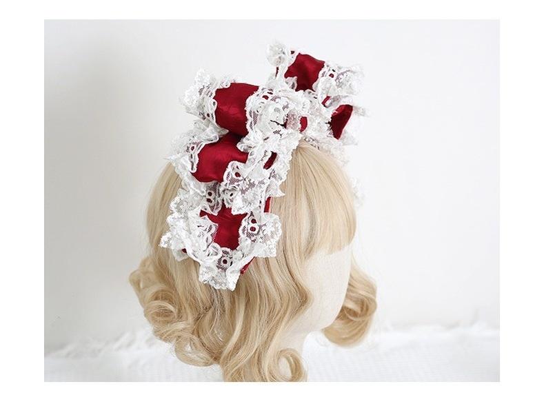 Xiaogui - Sweet Lolita KC with Large Lace Bow - in Multiple Colors Headwear