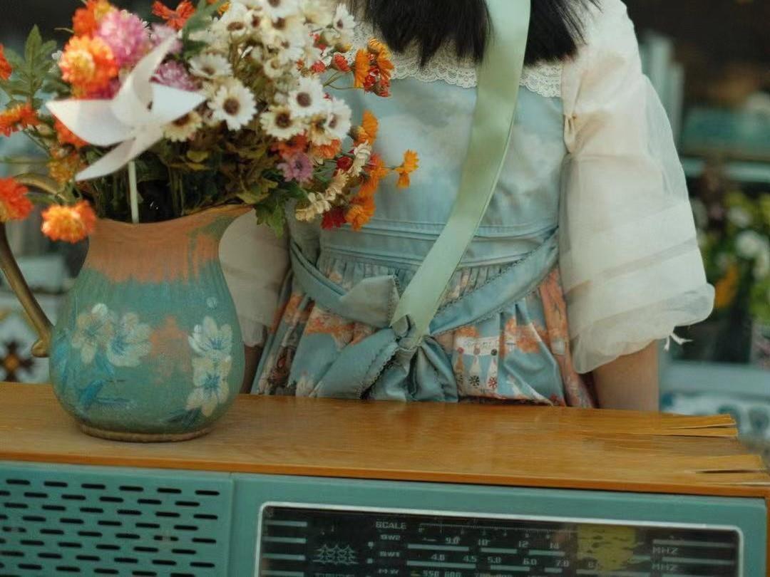 Lolita Straw Hat Mori Style Sweet Bowknot French Girl Flower Sun Hat Lolita Flat Top Hat Straw Hat