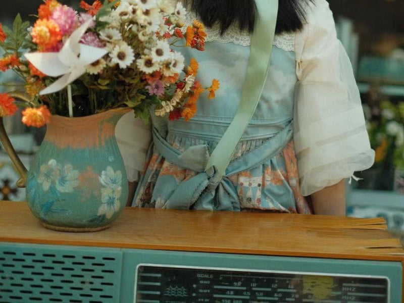 Mori Straw Sun Hat Bow and Flower Trim