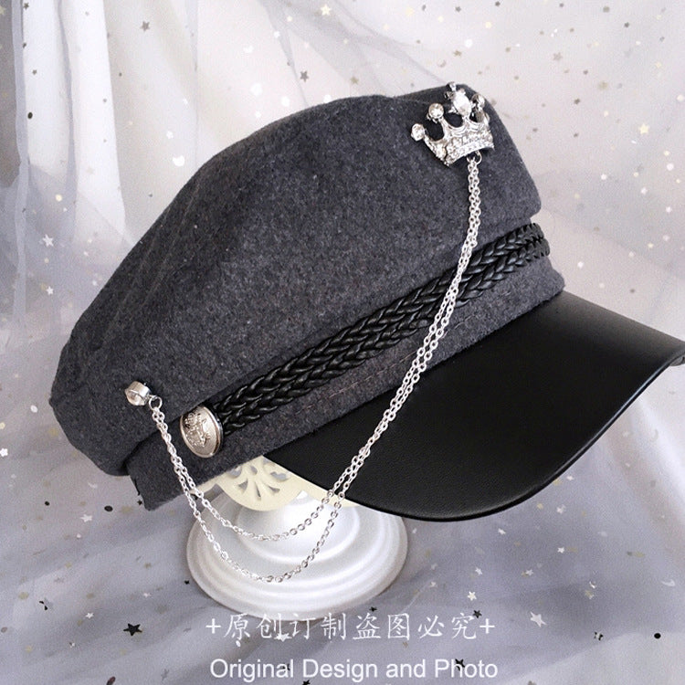 Army Lo Tassel Military Hat Gothic Style Military Hat Handmade Design Lolita Military Hat Lolita Accessories - Lolita Fetch