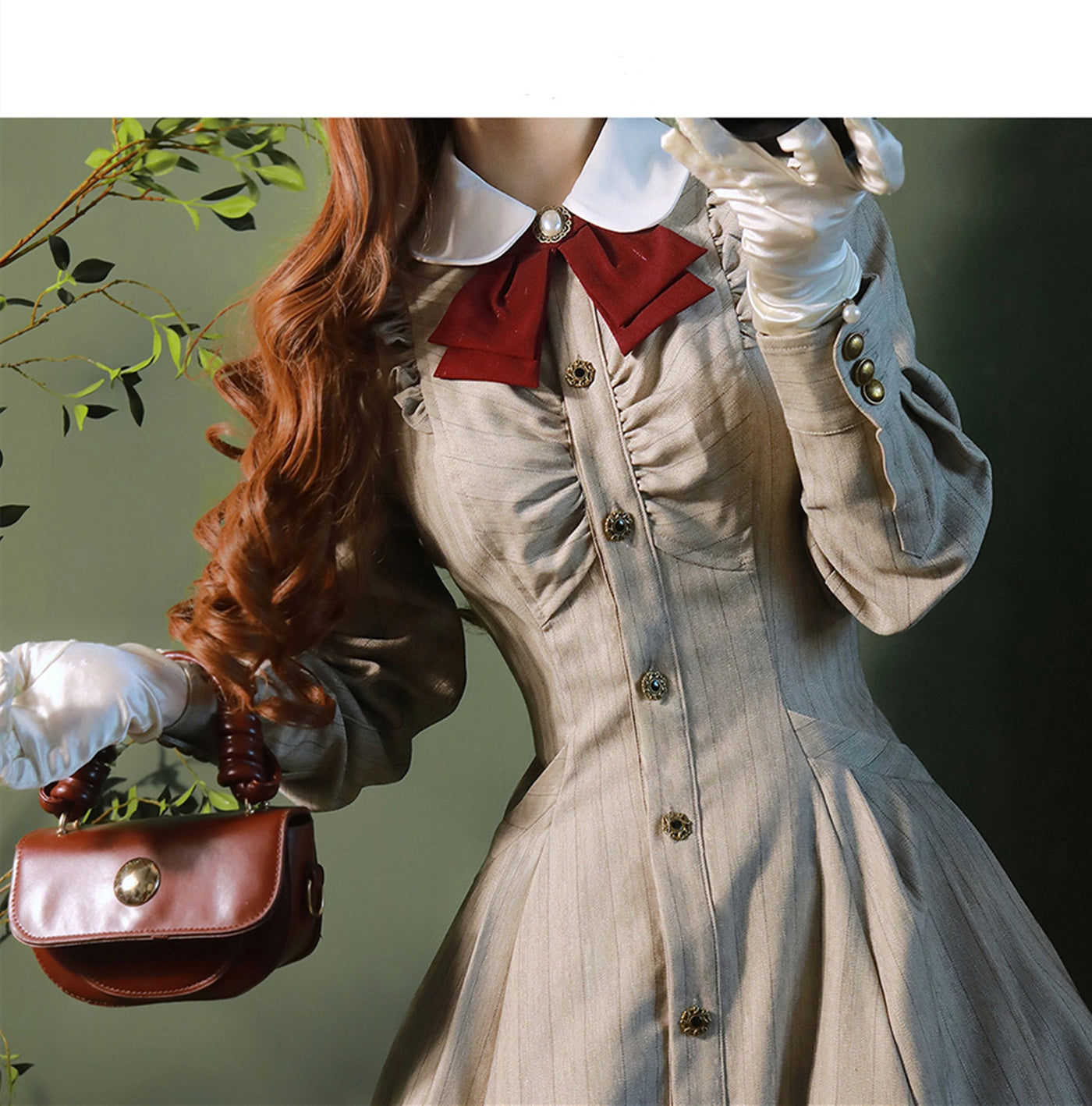 Forest Wardrobe - Winter Lolita Classic Front Open - Stripe OP OP Dress