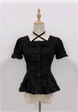 Black - Short Sleeve Blouse Only / One Size