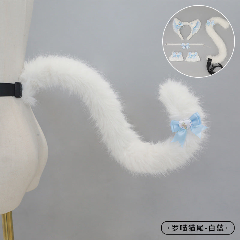 Cosplay Cat Ear Headband Cat Tail Accessories Handmade Cute Cat Girl Beast Ear Hair Accessories Beast Tail Accessories Set