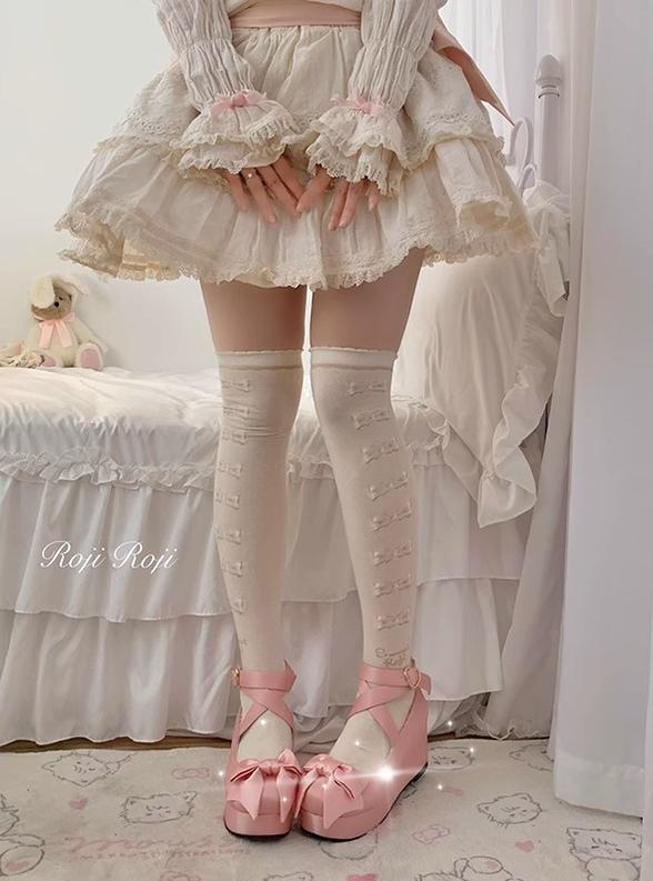 Roji Roji - Winter Lolita Thigh High Socks Slim - Leg Socks Socks