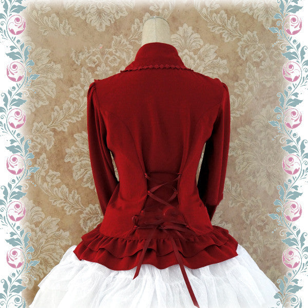 Strawberry Witch - Elegant Lace-Up Back Lolita Blouse - Innerwear