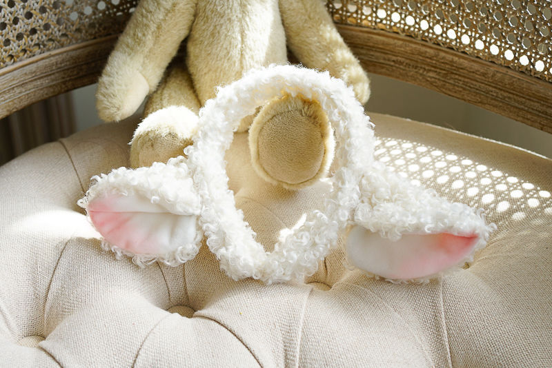 Handmade Lolita Sheep Ear Headband with soft, plush sheep ears as a cute animal hair accessory for stylish outfits.