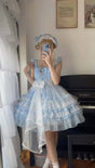Blue and white wedding dress / S