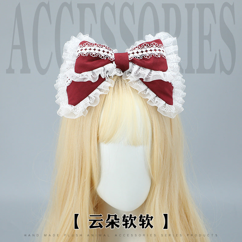 Handmade Japanese Lolita Lace Bow Hair Clip - Cute Soft Girl Hair Accessory