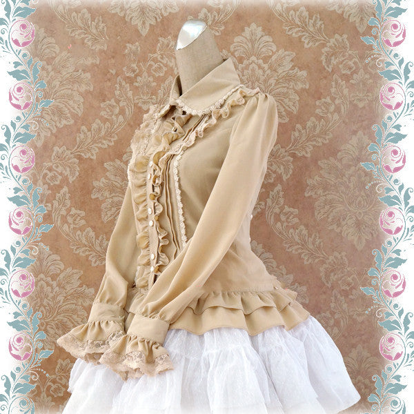 Strawberry Witch - Elegant Lace-Up Back Lolita Blouse - Innerwear