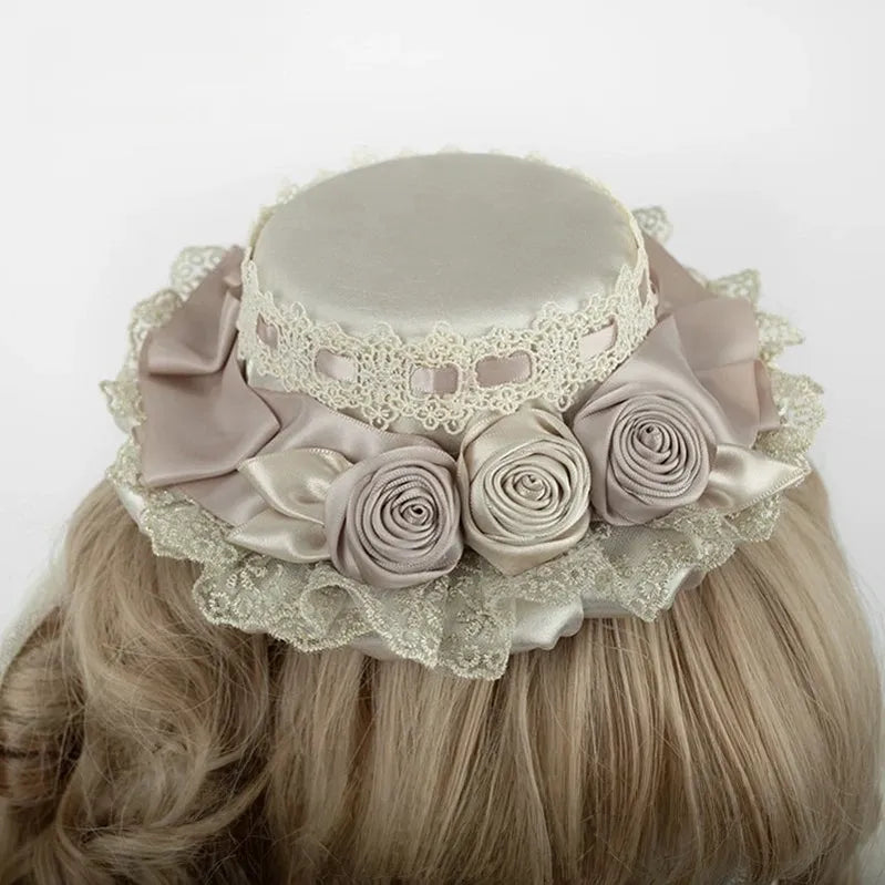 The Accessories' Story - Champagne Classic - Lolita headwear and choker options with floral accents - product detail 8