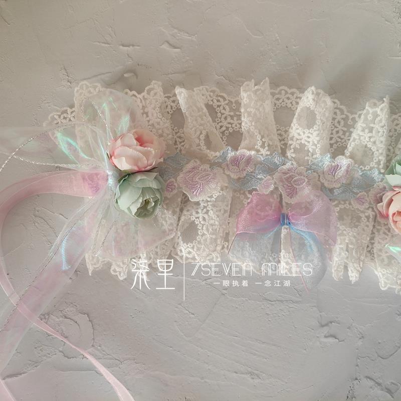 Handmade Classical Lolita Bridal Embroidery Lace Flower Lace Bow Hairband Hair Accessory