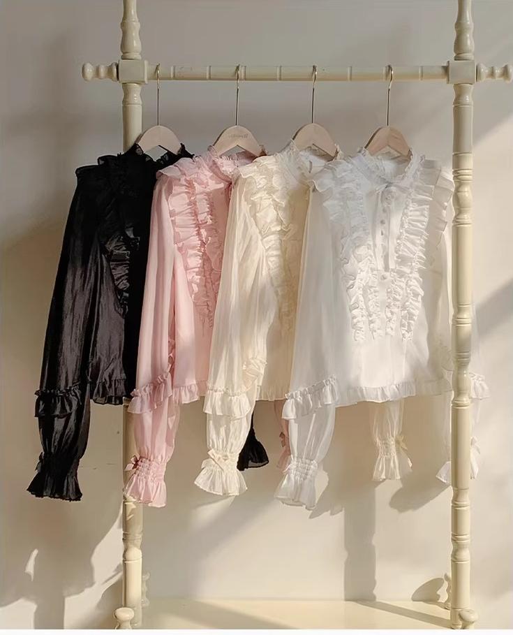 With PUJI - Miss Laura - Versatile Classic Lolita Blouse, Lattern Sleeves