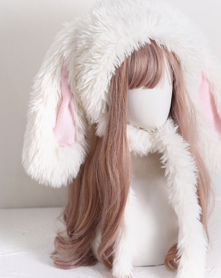 Xiaogui - Kawaii Lolita Plush Rabbit-Eared Hat - Headwear