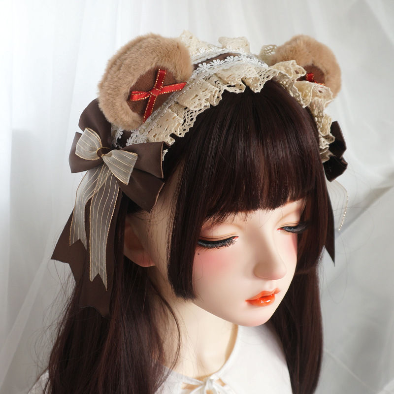 Cute Lolita Teddy Bear Ear Headband KC - Crown Hair Accessory