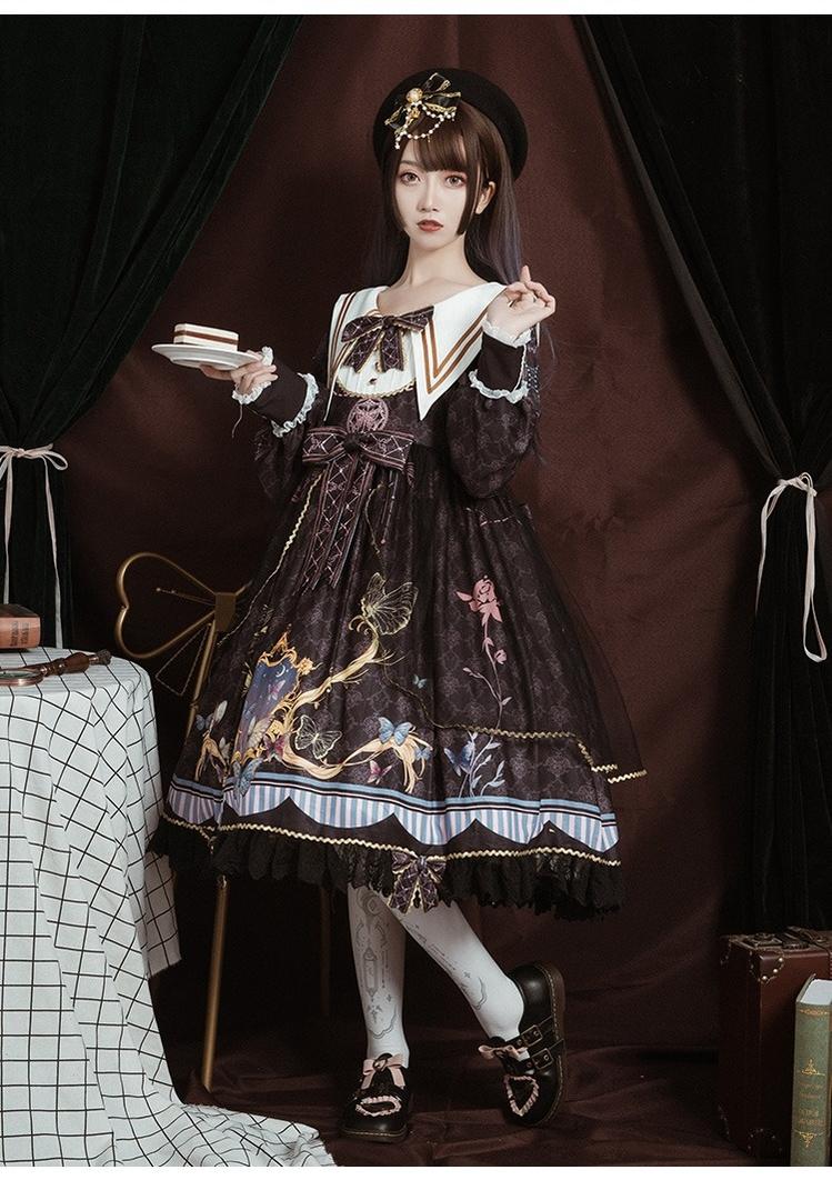 OCELOT - Classic Lolita OP Sailor Collar - Elegant Lolita Dress OP Dress