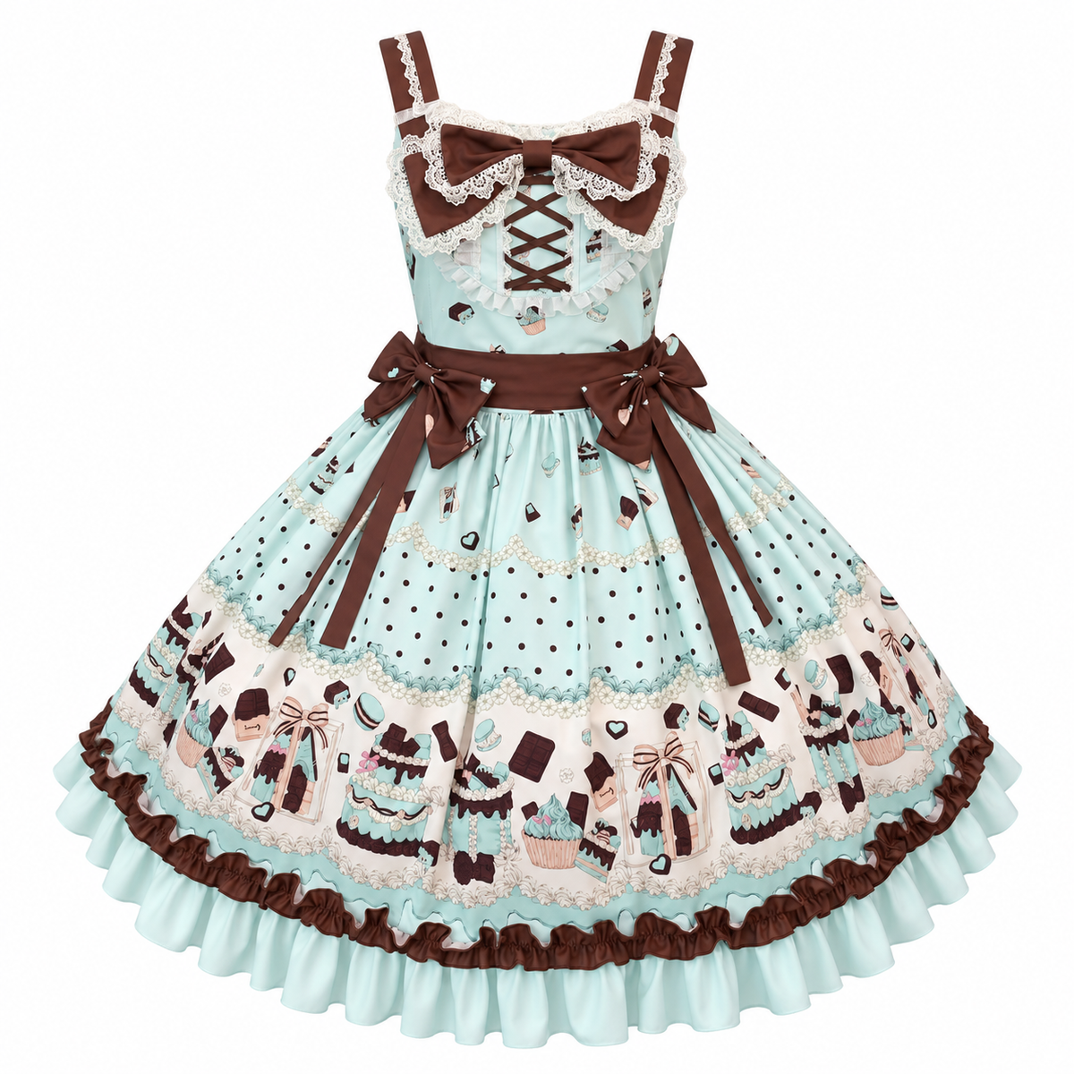 Mint Chocolate Dessert Print Lolita JSK Dress — LolitaFetch