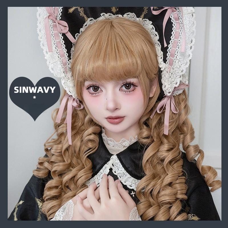 Sinwavy - Vintage Lolita Wig Double Ponytail - Roman Roll Hair Wig