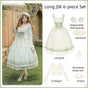 Long JSK 6-piece Set (long JSK + sleeves + hairband + hanamaru head veil + choker + cardigan) / S