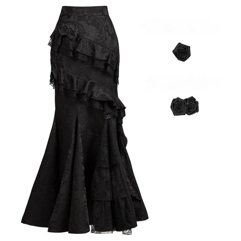 Twilight - Black Gothic Lolita Skirt Set, Witch-Inspired (L M S) 43525:778376