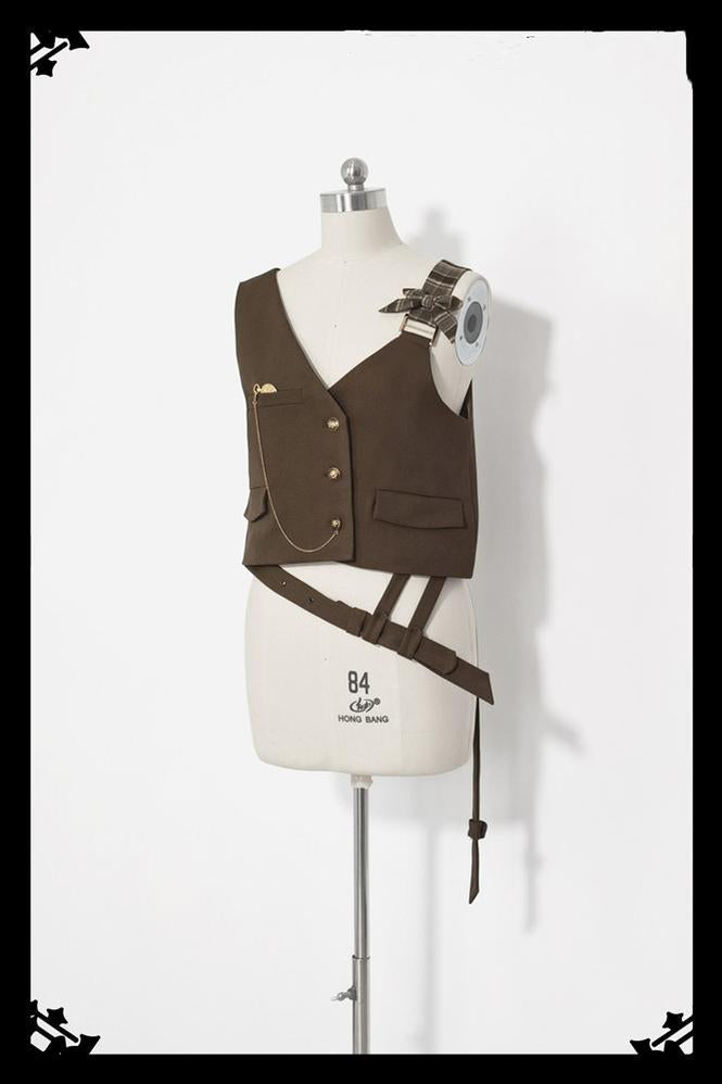 Secret Morning Post - Coffee Retro Ouji Fshion Vest Set S Vest