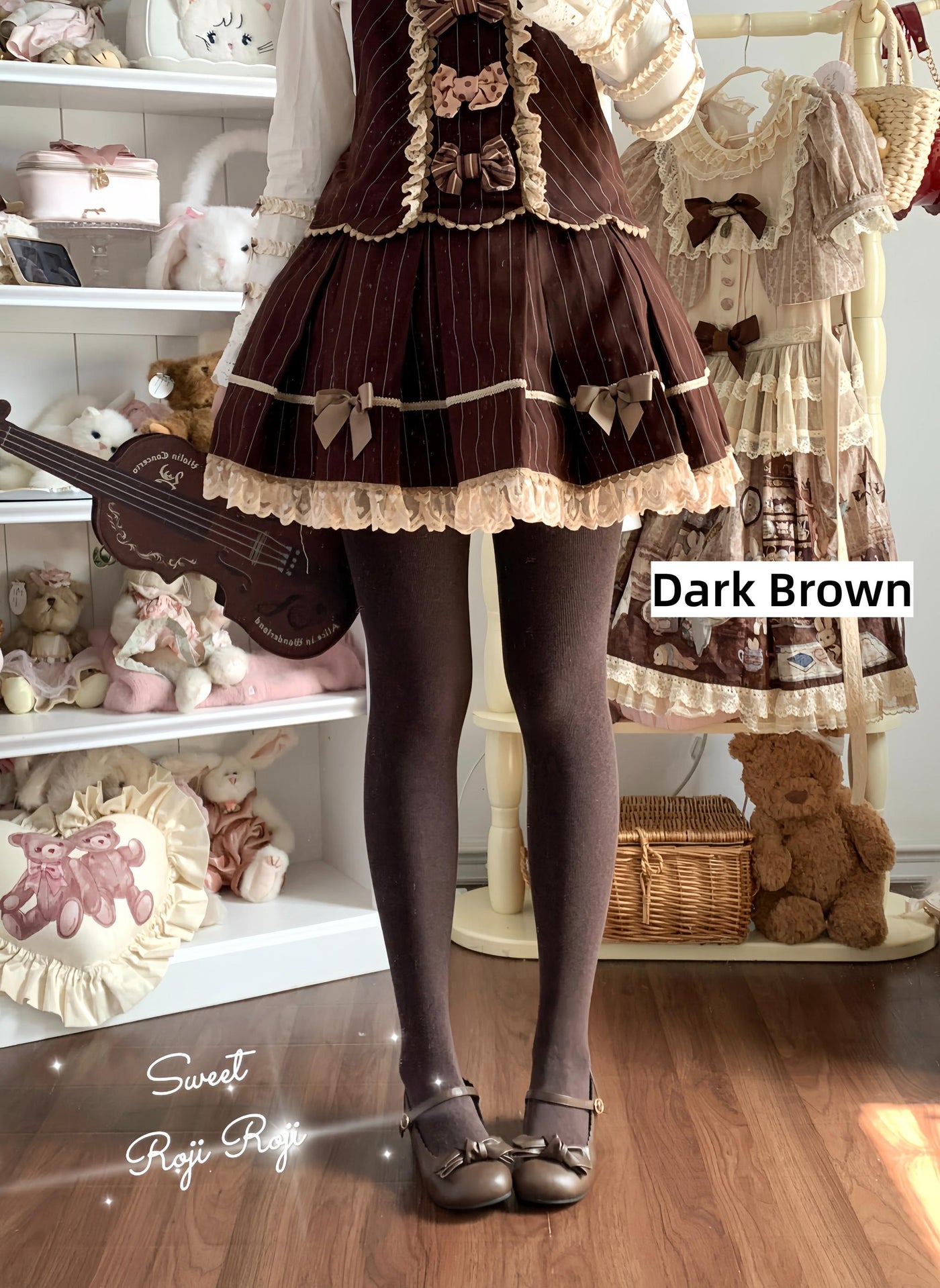 Roji Roji - Kawaii Lolita Fleece-Lined Tights - Multiple Colors Socks
