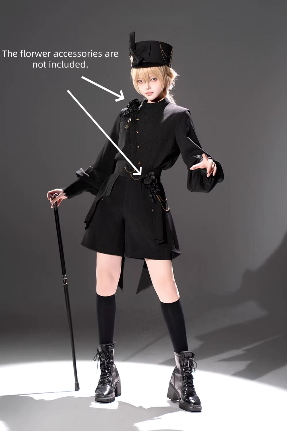 Princess Chronicles - Rose's Will - Ouji Lolita Shirt, High-Low Hem Shorts