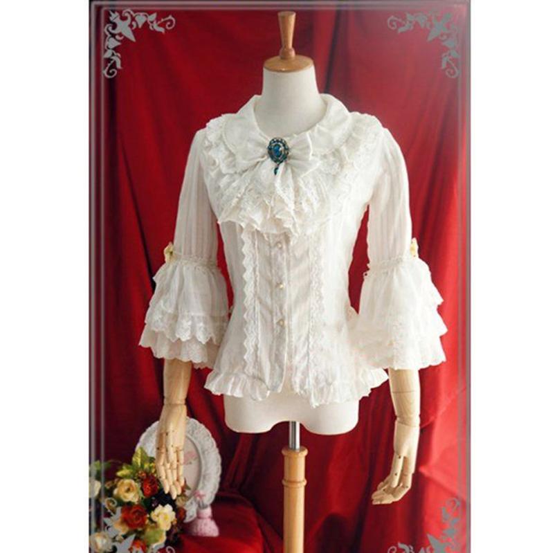 Strawberry Witch - Flower Wedding White Dark Blue - Blouse Innerwear