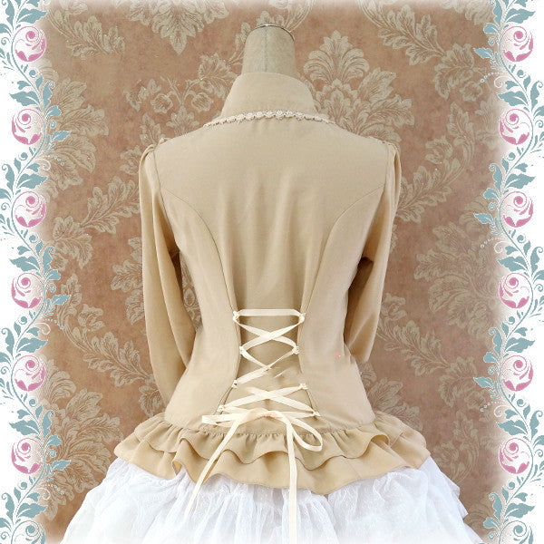 Strawberry Witch - Elegant Lace-Up Back Lolita Blouse - Innerwear