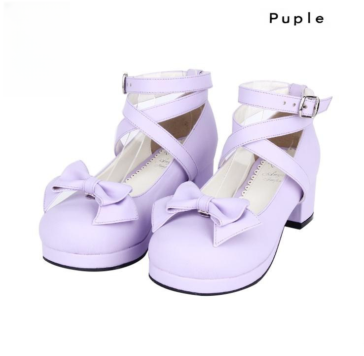 Angelic imprint - Sweet Lolita Shoes Round Toe Middle - Heel Shoes