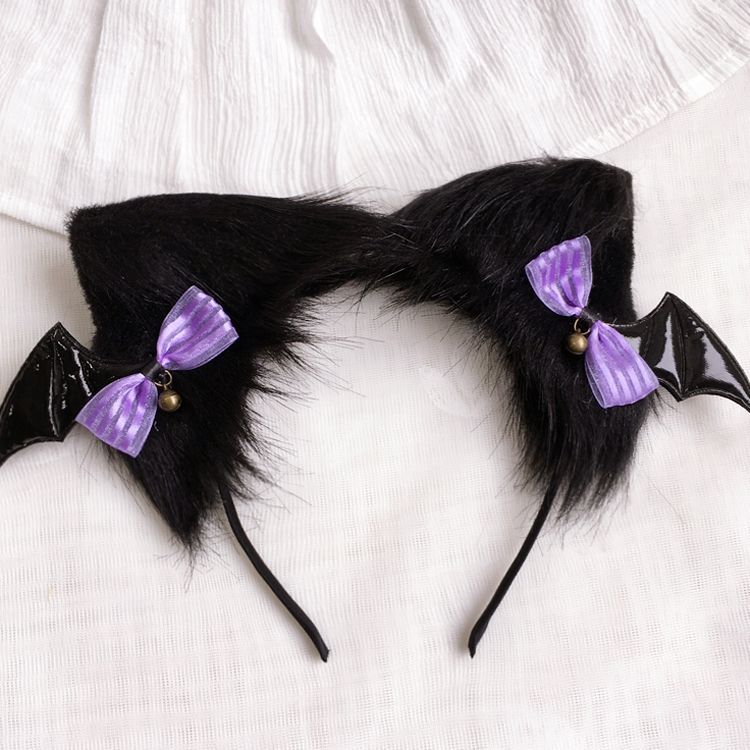 Halloween Witch Night Original Dark Gothic Lolita Accessories Bowknot Animal Ears KC Black Purple Arm Sleeves Bag