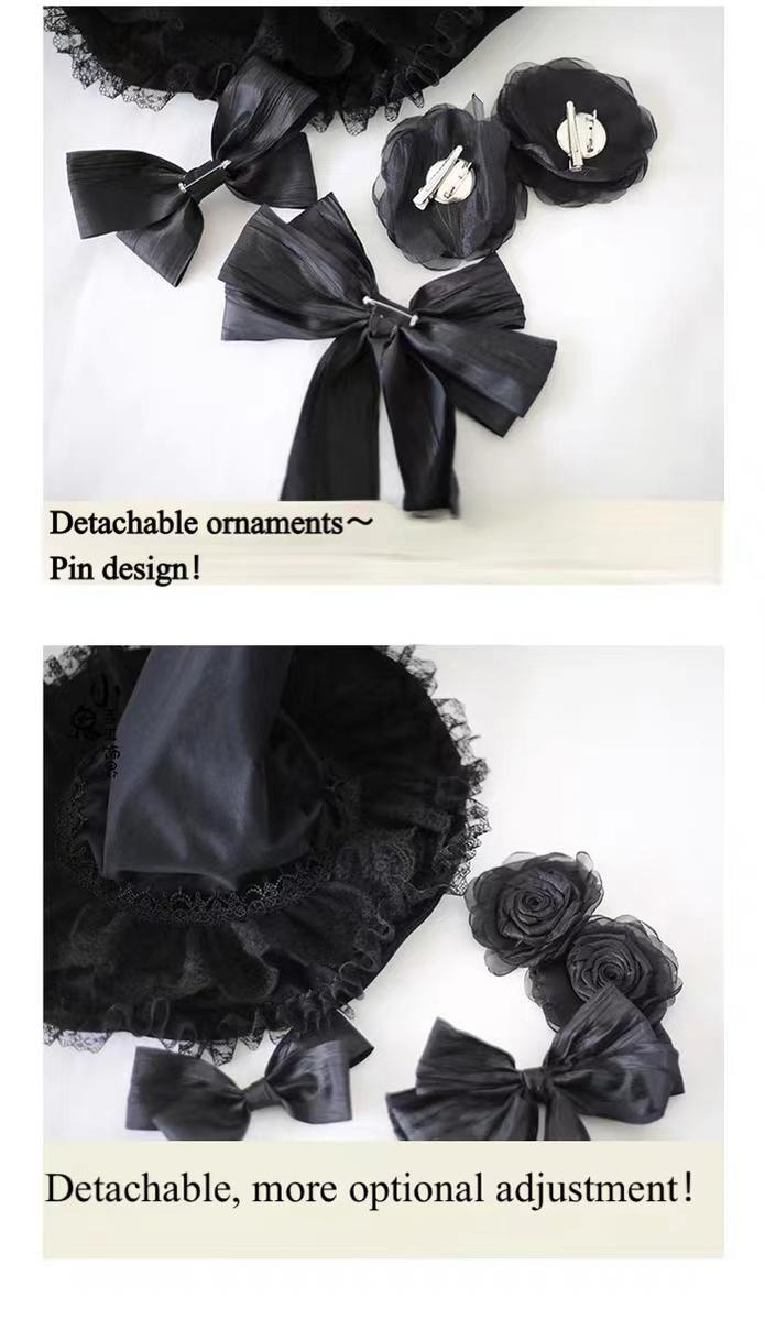 Xiaogui - Halloween Gothic Lolita Witch Hat - Bow Velvet BNT Headwear